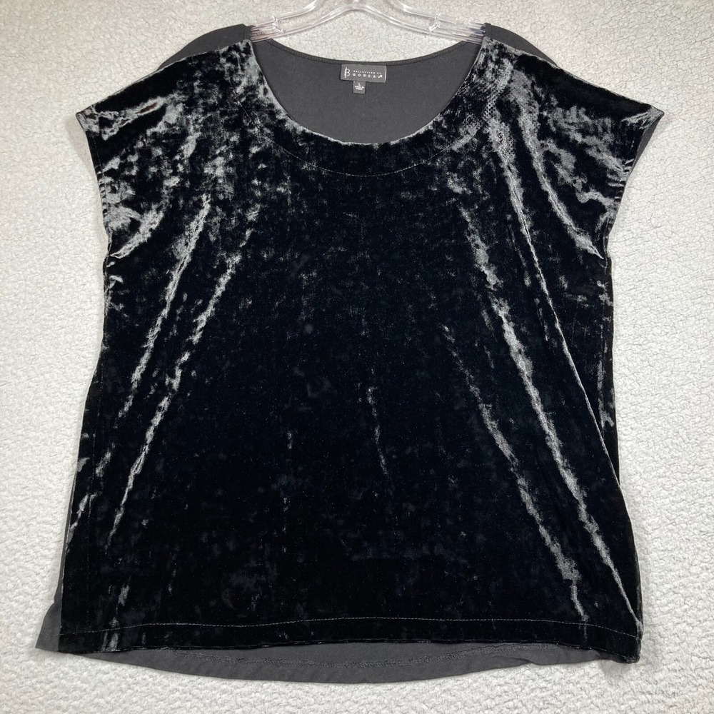 Bobeau Top Women's Large Black Velvet Sleeveless Elegant Goth Formal